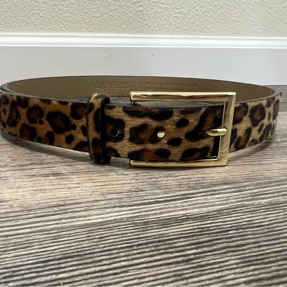 Express Animal Print Belt with Gold Buckle - Picture 2 of 7